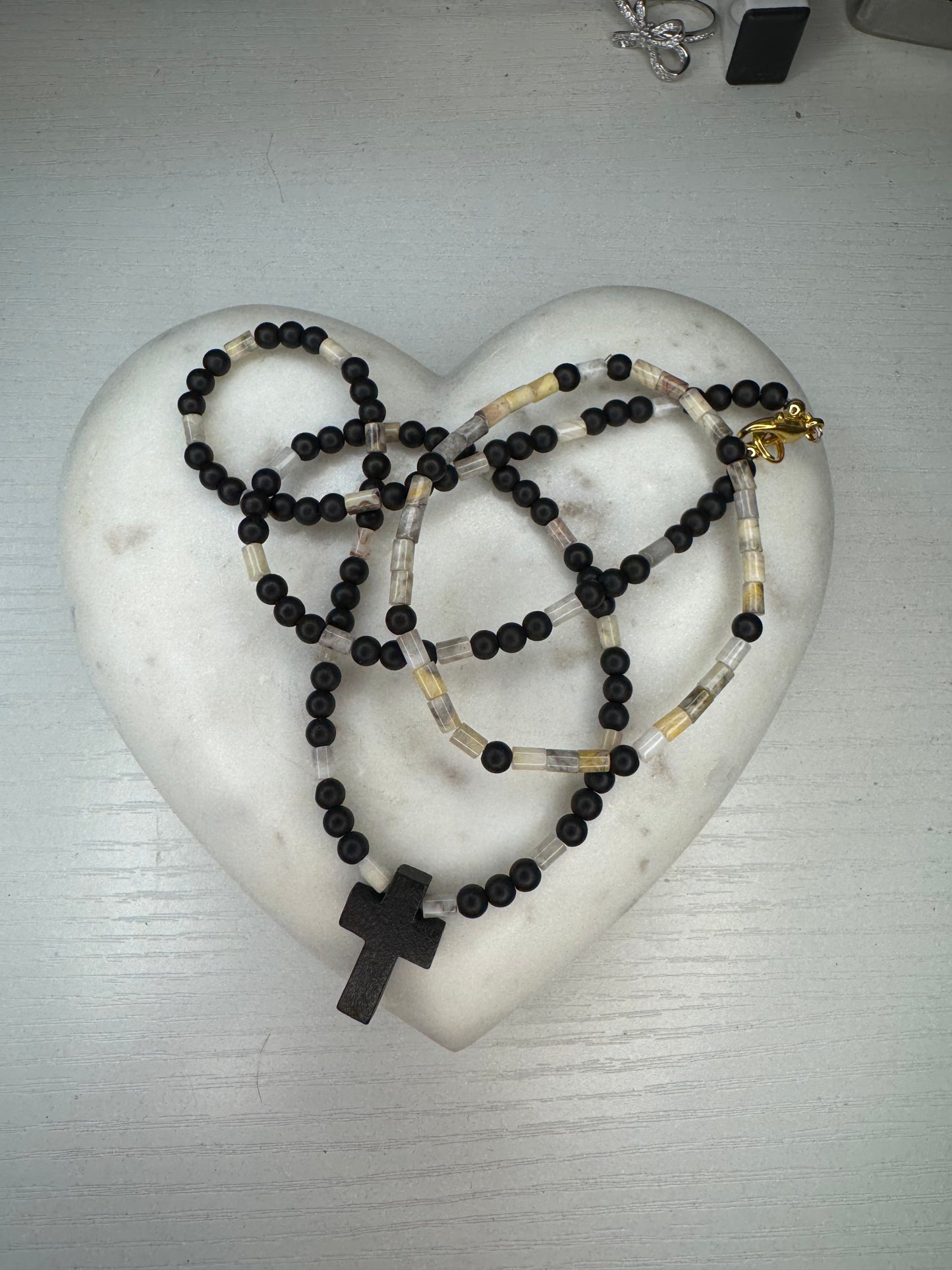Cross necklace with matching bracelet