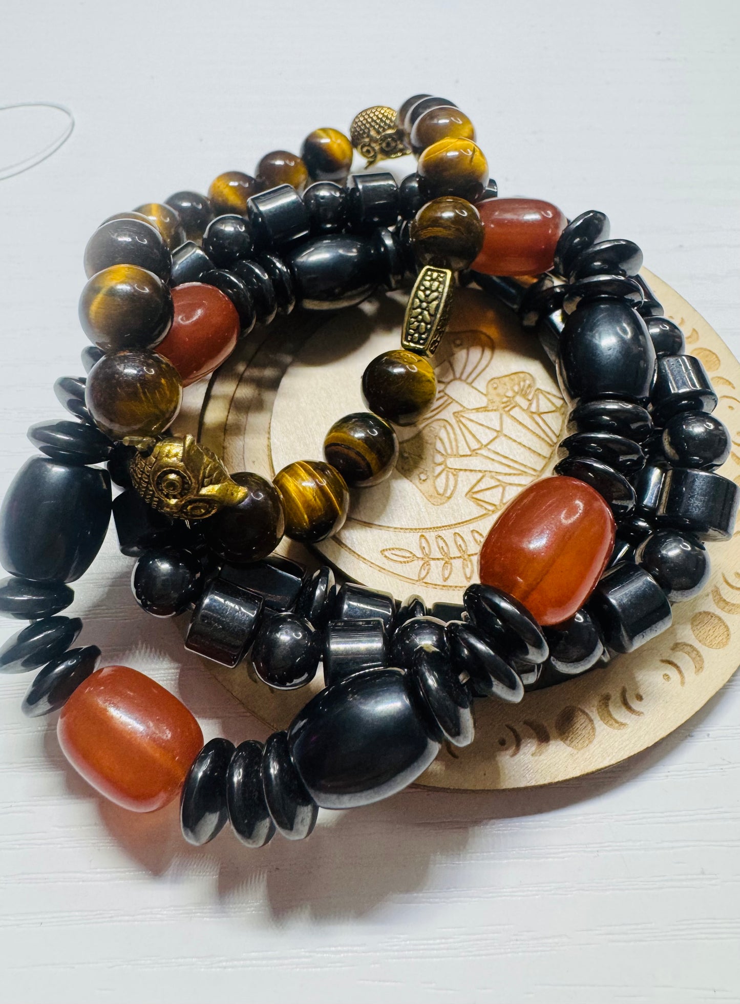 Men’s or piece bracelet stack, magnetic