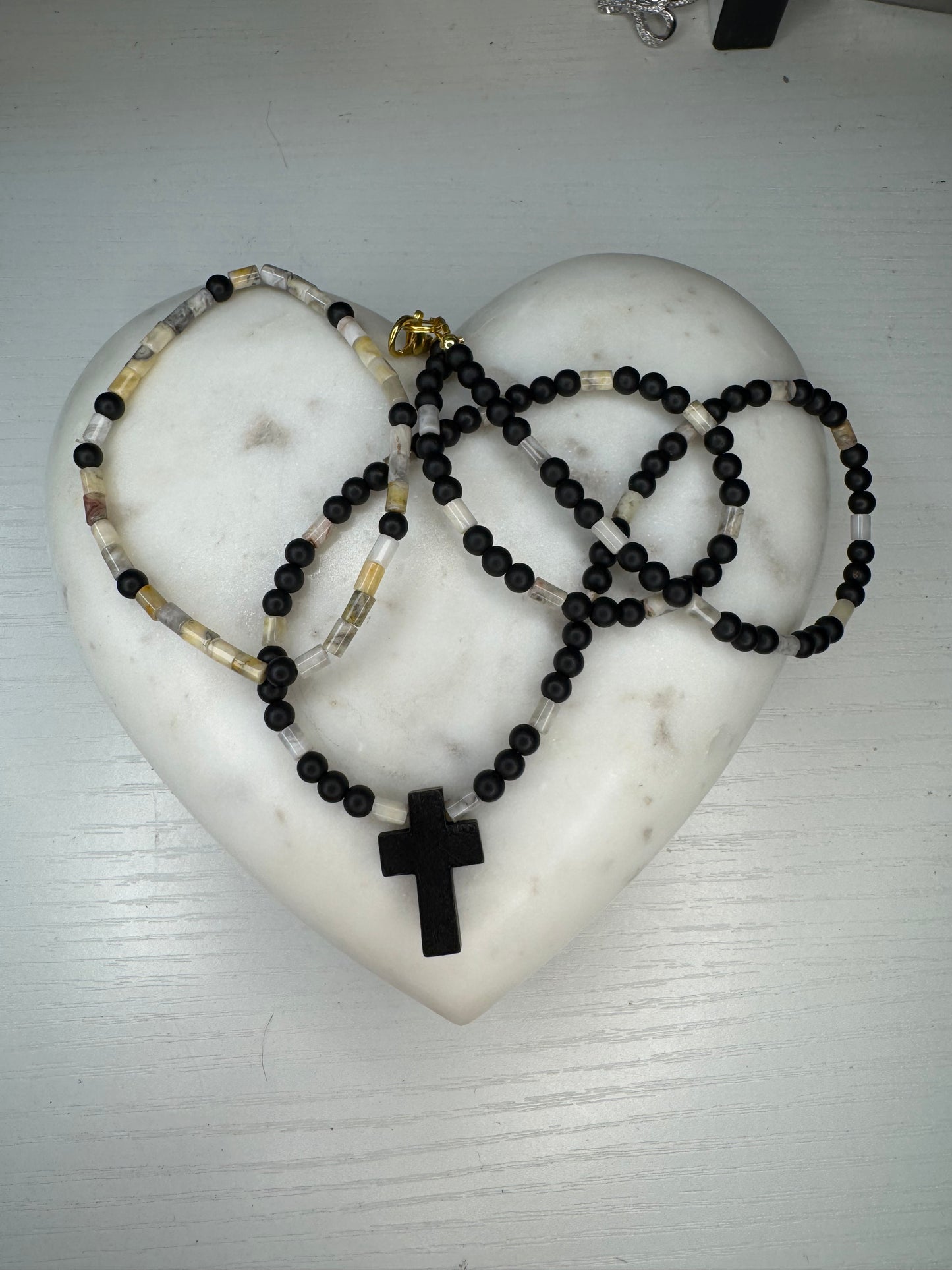 Cross necklace with matching bracelet