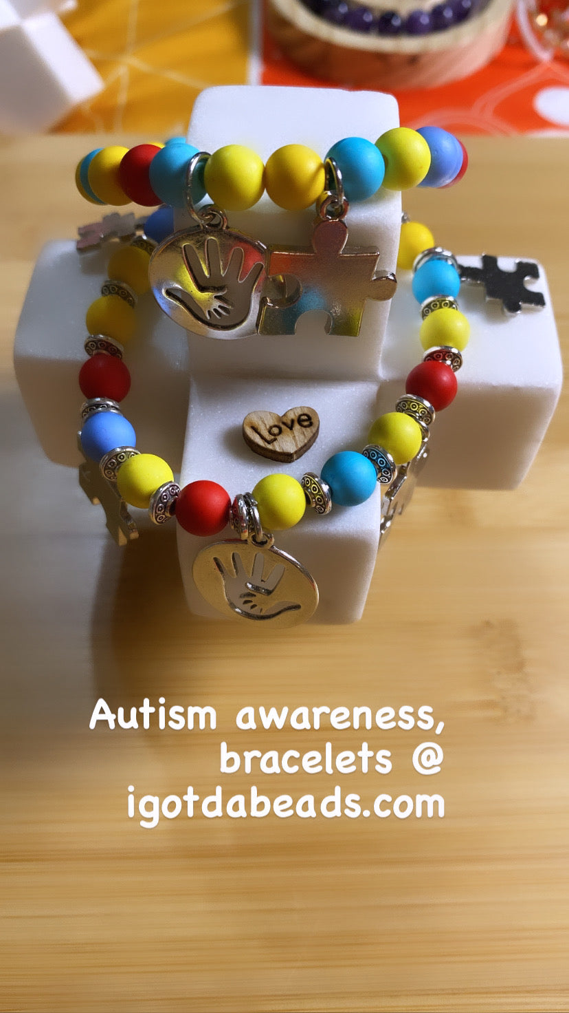 Autism awareness, bracelets pastor Reed