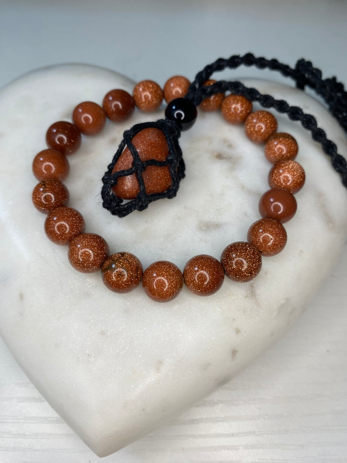 Natural Sand Stone necklace, and bracelet set