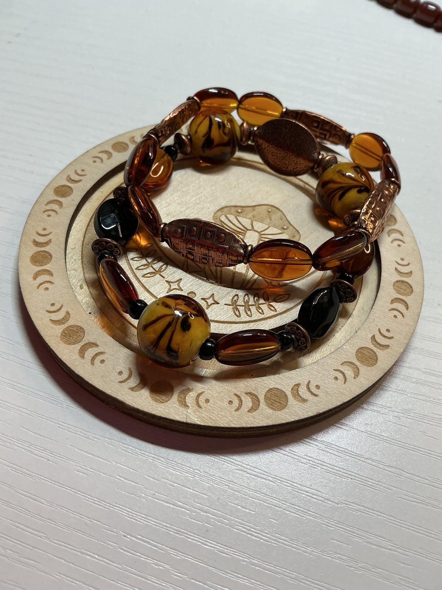Custom-made one-of-a-kind copper bracelet set