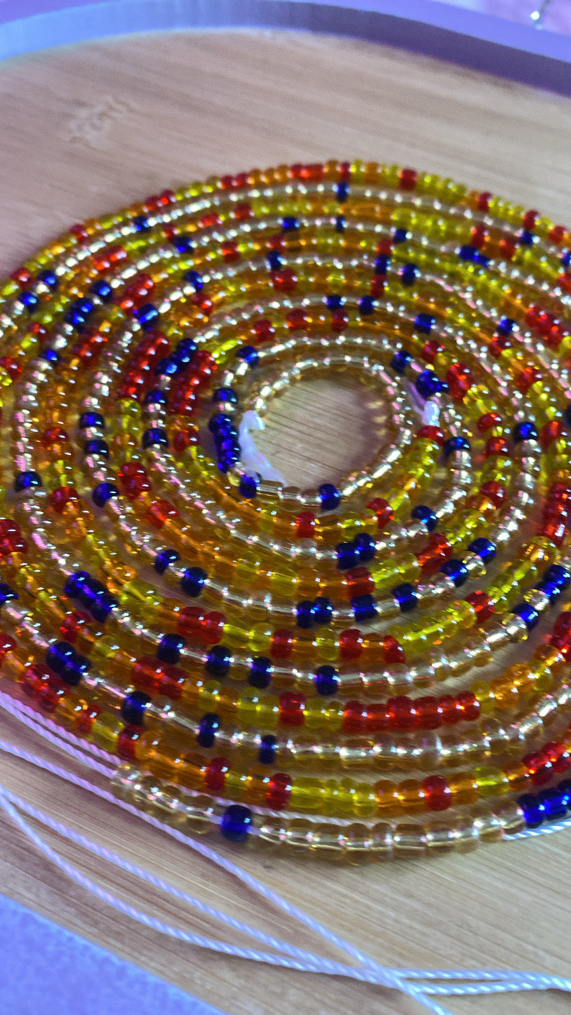 5 for $25 Waist-beads tie If you would like stretch waistbeads I will need measurements. Live sale only.