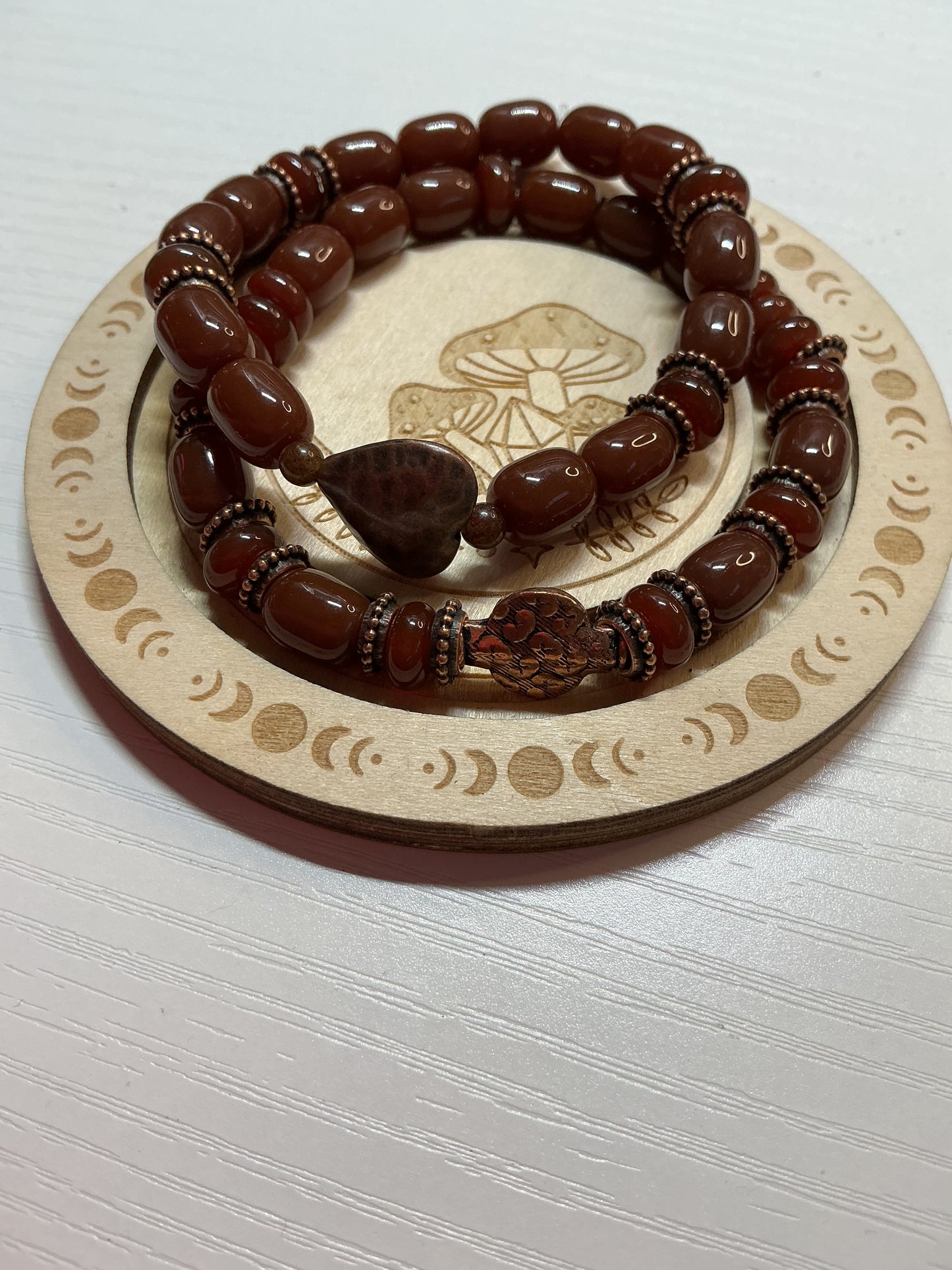 Custom-made one of a kind copper bracelet set