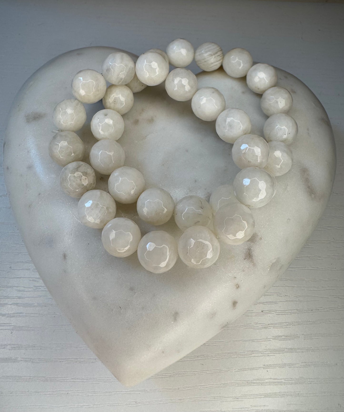 White Onyx bracelet 12 mm beads