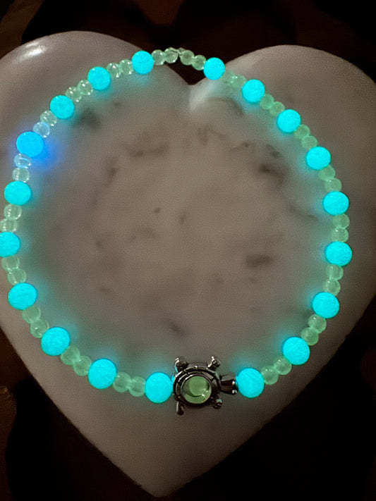 Glow in the dark turtle anklet