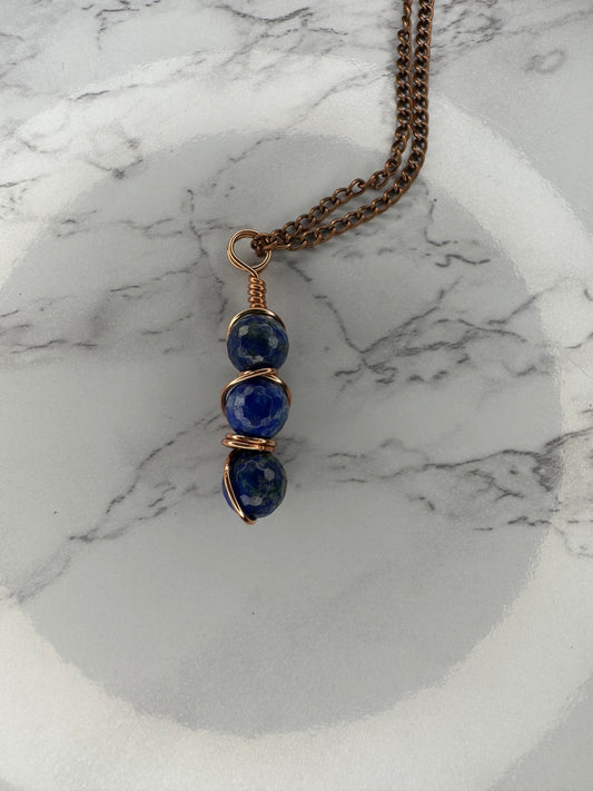 Lapis Lazuli copper stone wrap