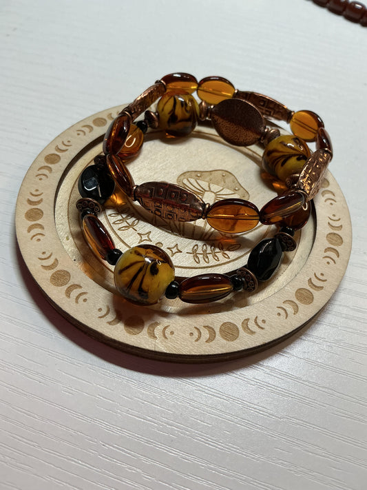 Custom-made one-of-a-kind copper bracelet set