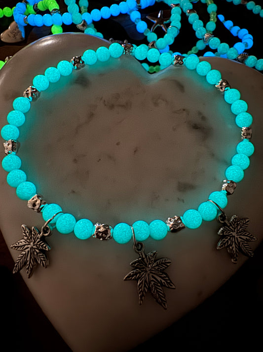Glow-in-the-dark bracelet with charms