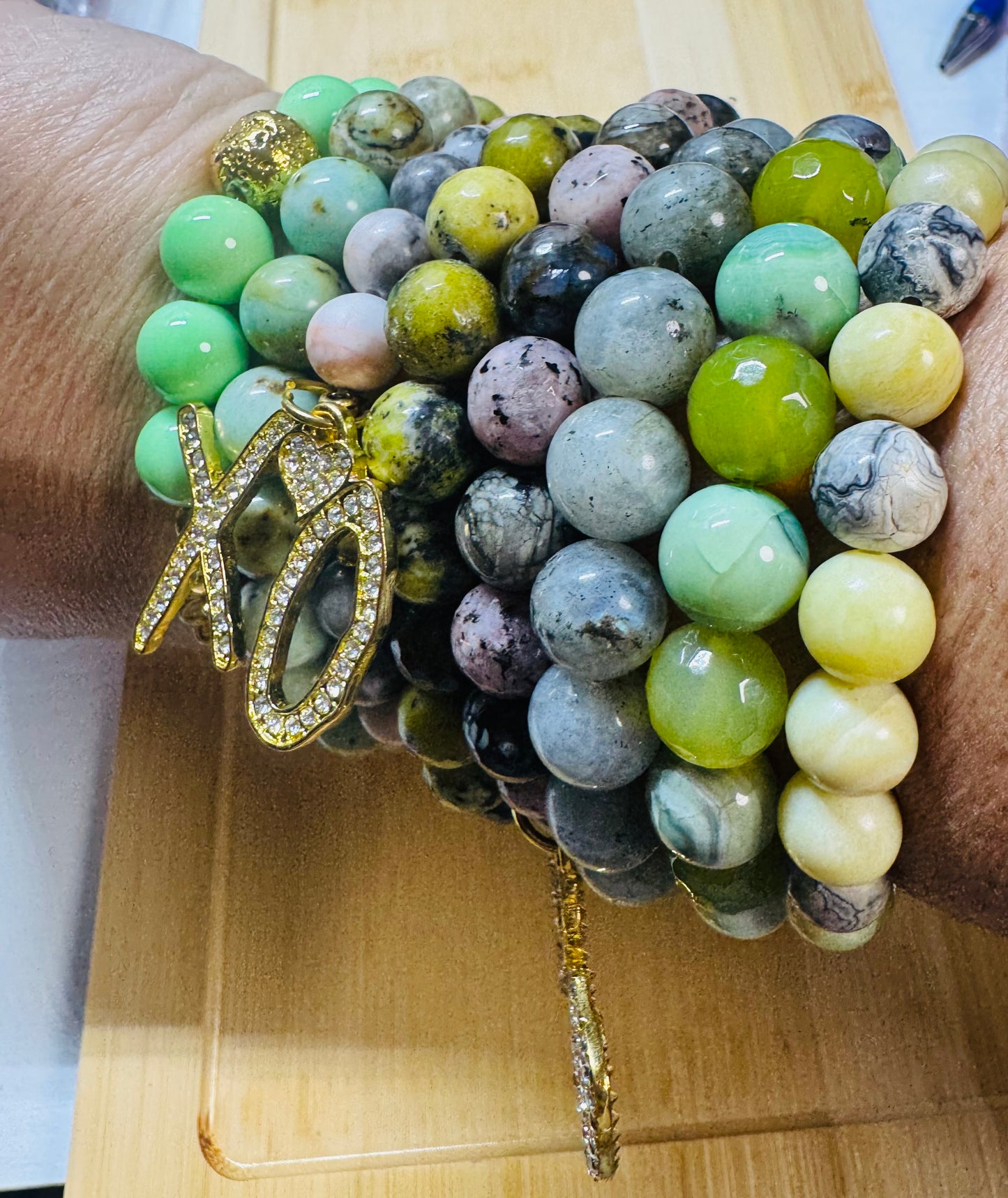 Eight piece bracelet stack