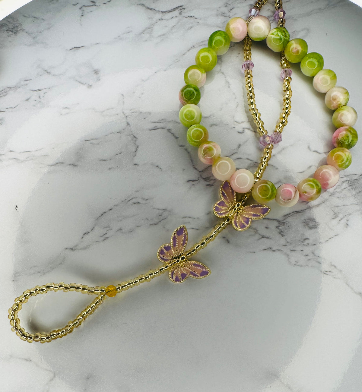 Butterfly hand adornment with bracelet