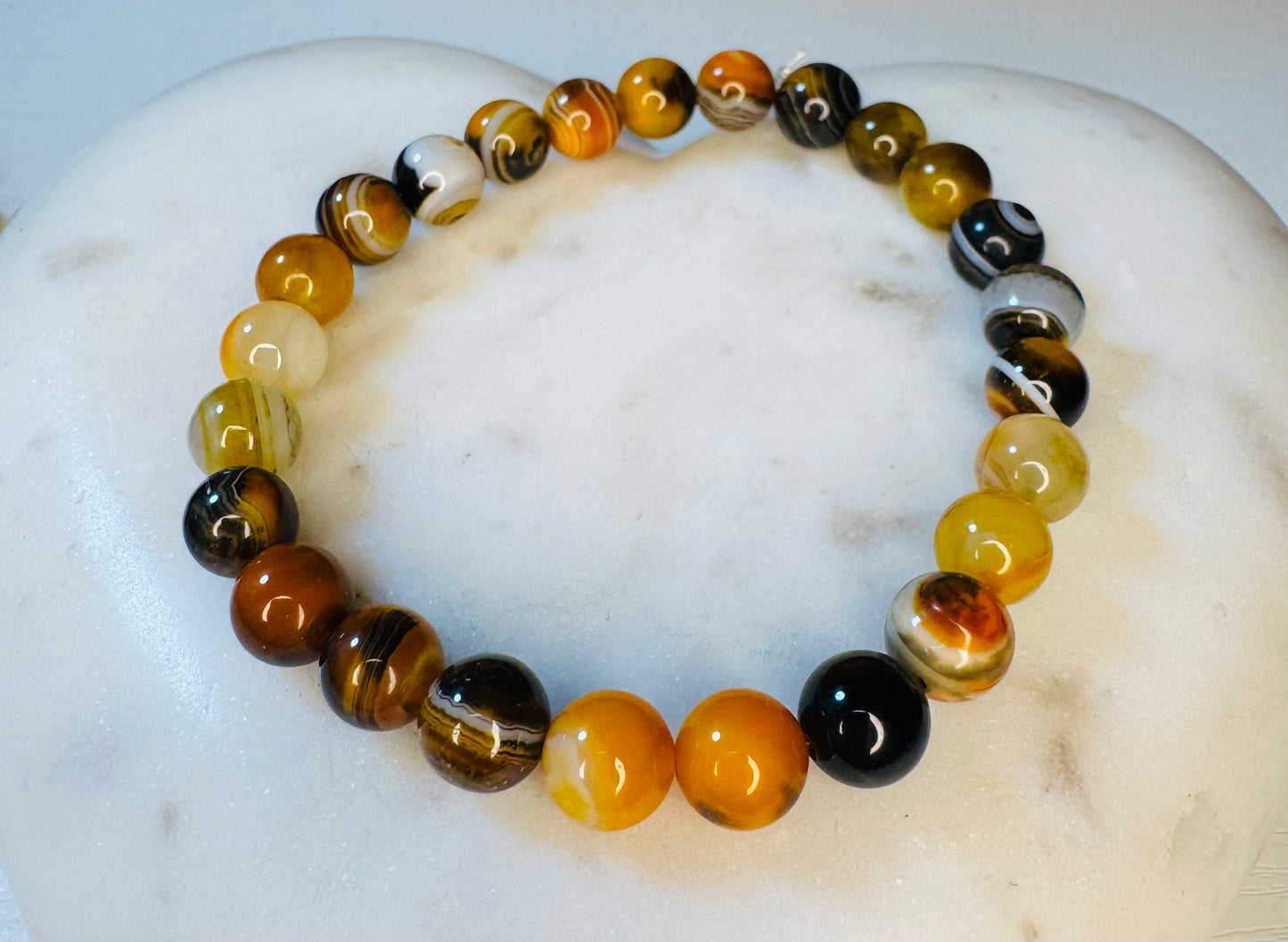 Bumblebee Jasper bracelet with 8 mm beads