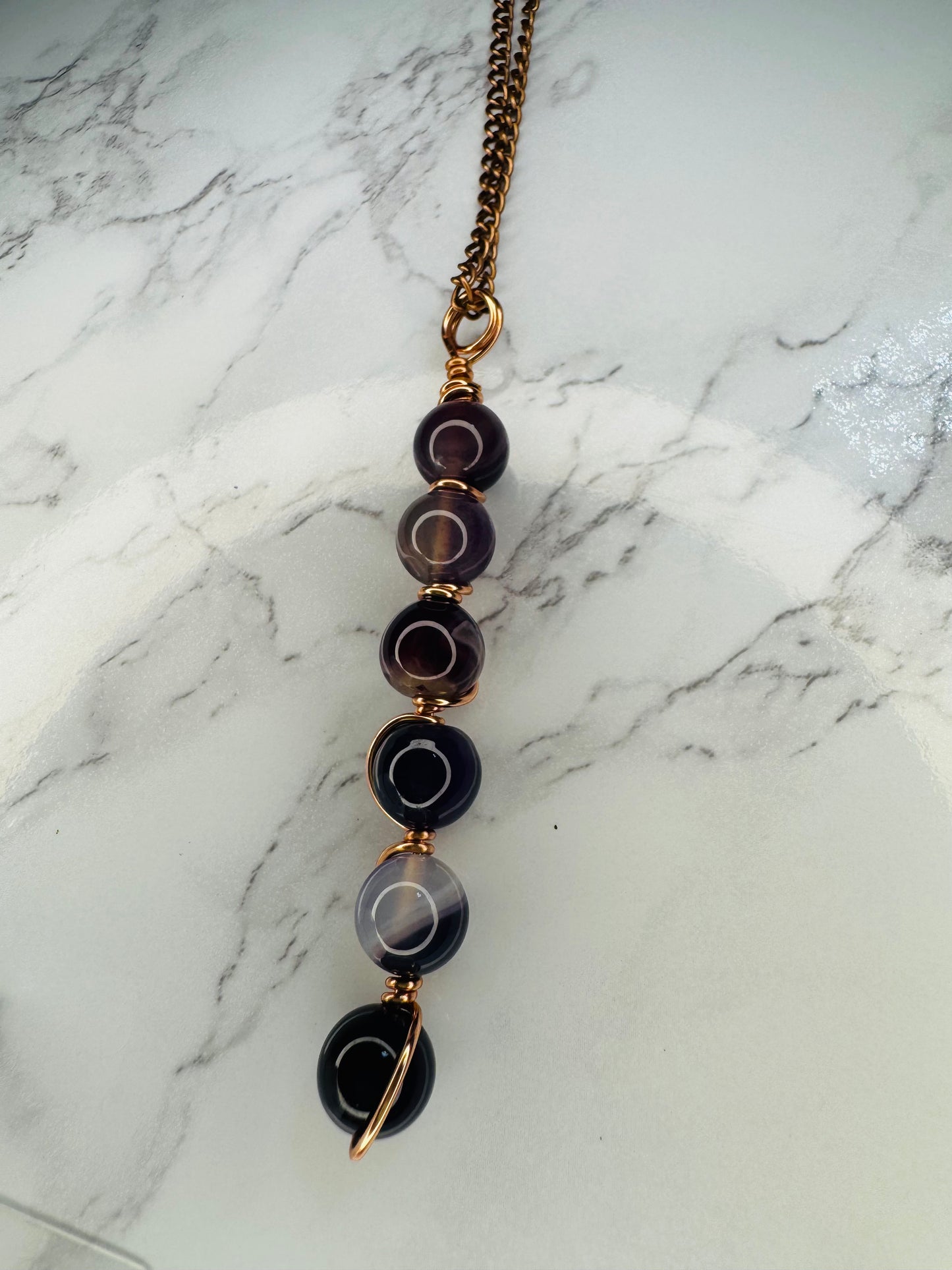 Purple amethyst copper wire wrap