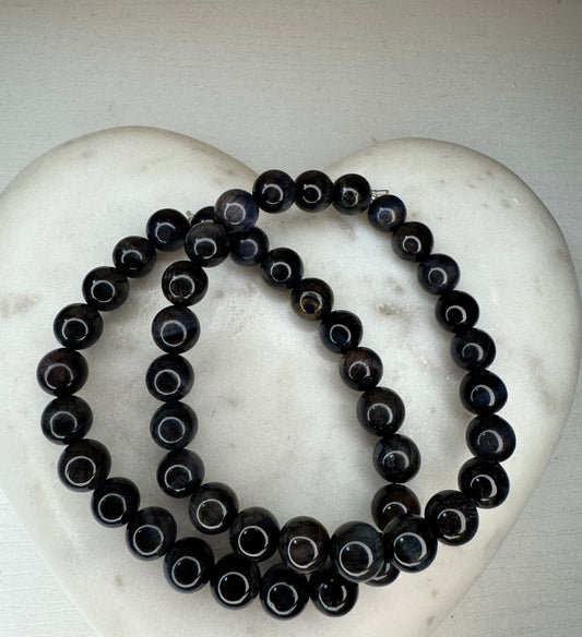 Natural Blue tiger eye beaded bracelet 8 mm beads