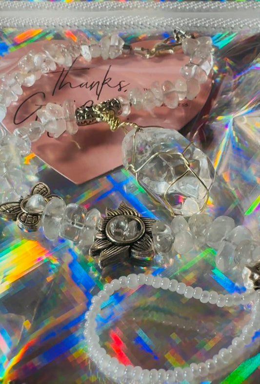 Amethyst, handpiece and clear quartz