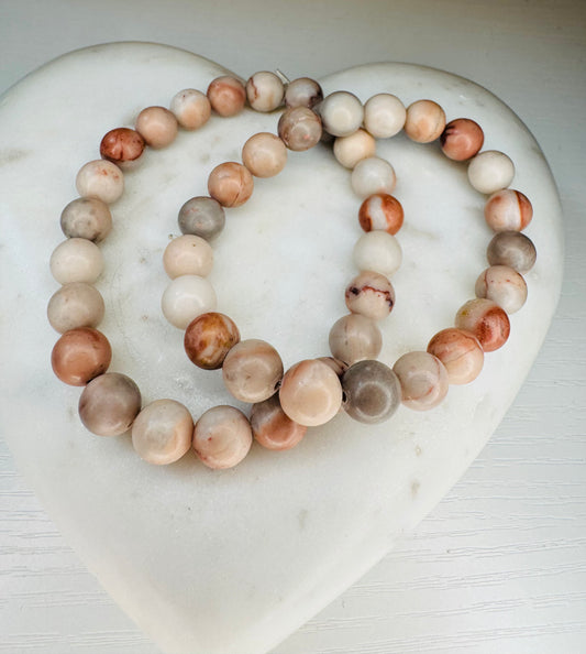 Pink opal bracelet with 8 mm beads