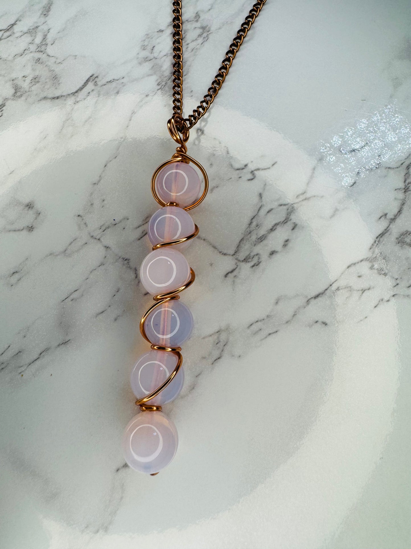 copper wire wrap,crystal necklace