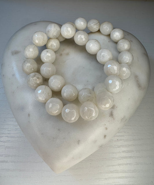 White Onyx bracelet 12 mm beads
