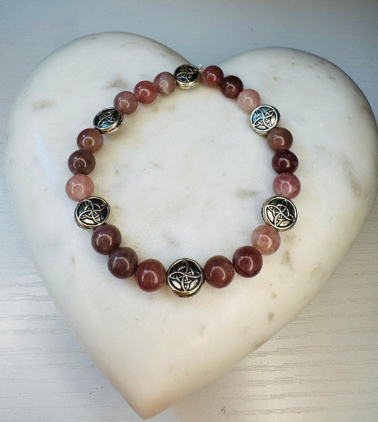 Strawberry Quartz bracelet 8 mm beads