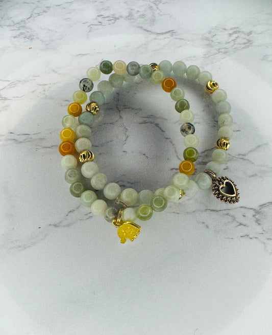 Natural stone bracelet set