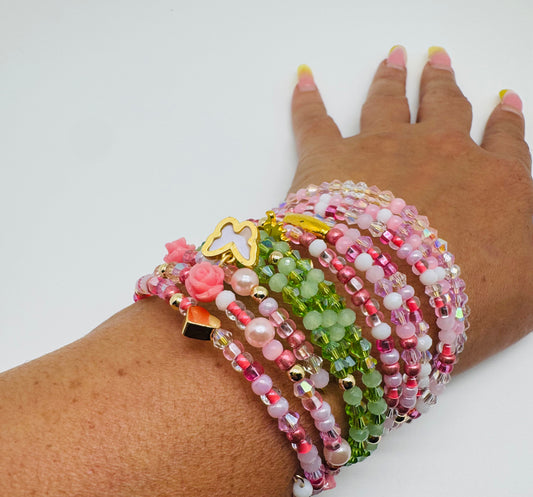 Wire wrapped bracelet stack