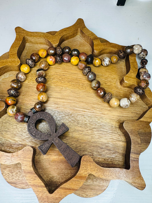 Natural stone unisex necklace