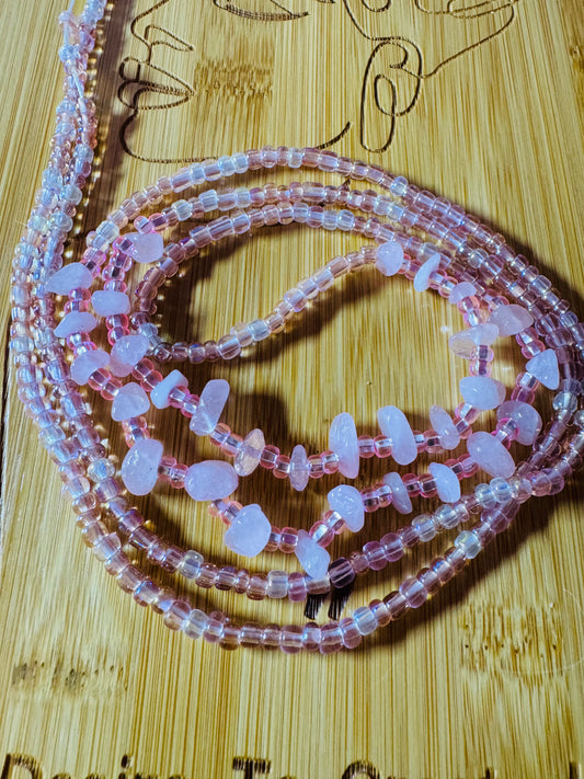 Rose quartz waistbeads