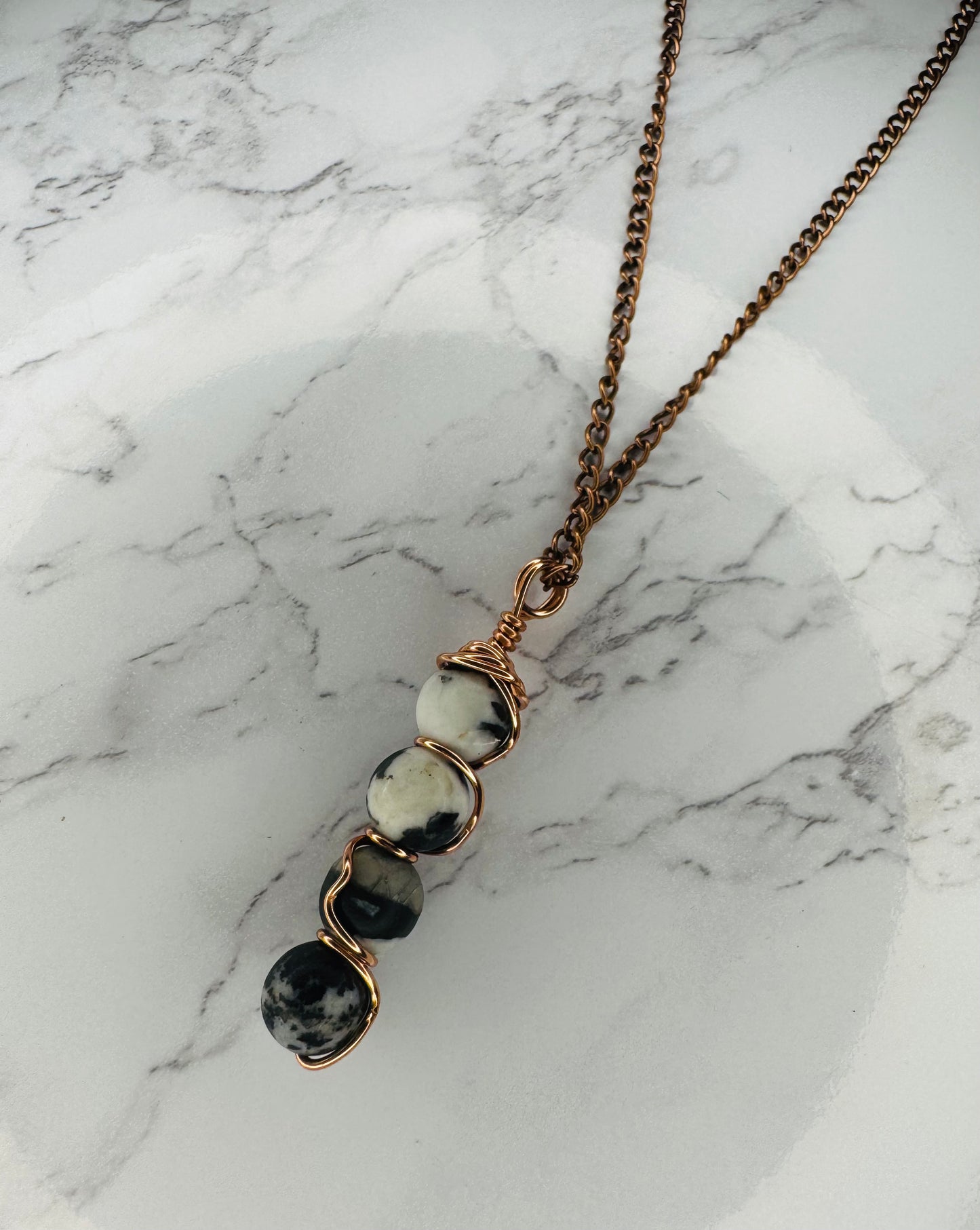 Zebra Jasper copper wire wrap