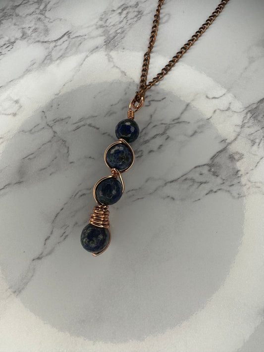 Lapis lazuli copper wrapped