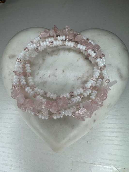 Rose quartz waistbeads