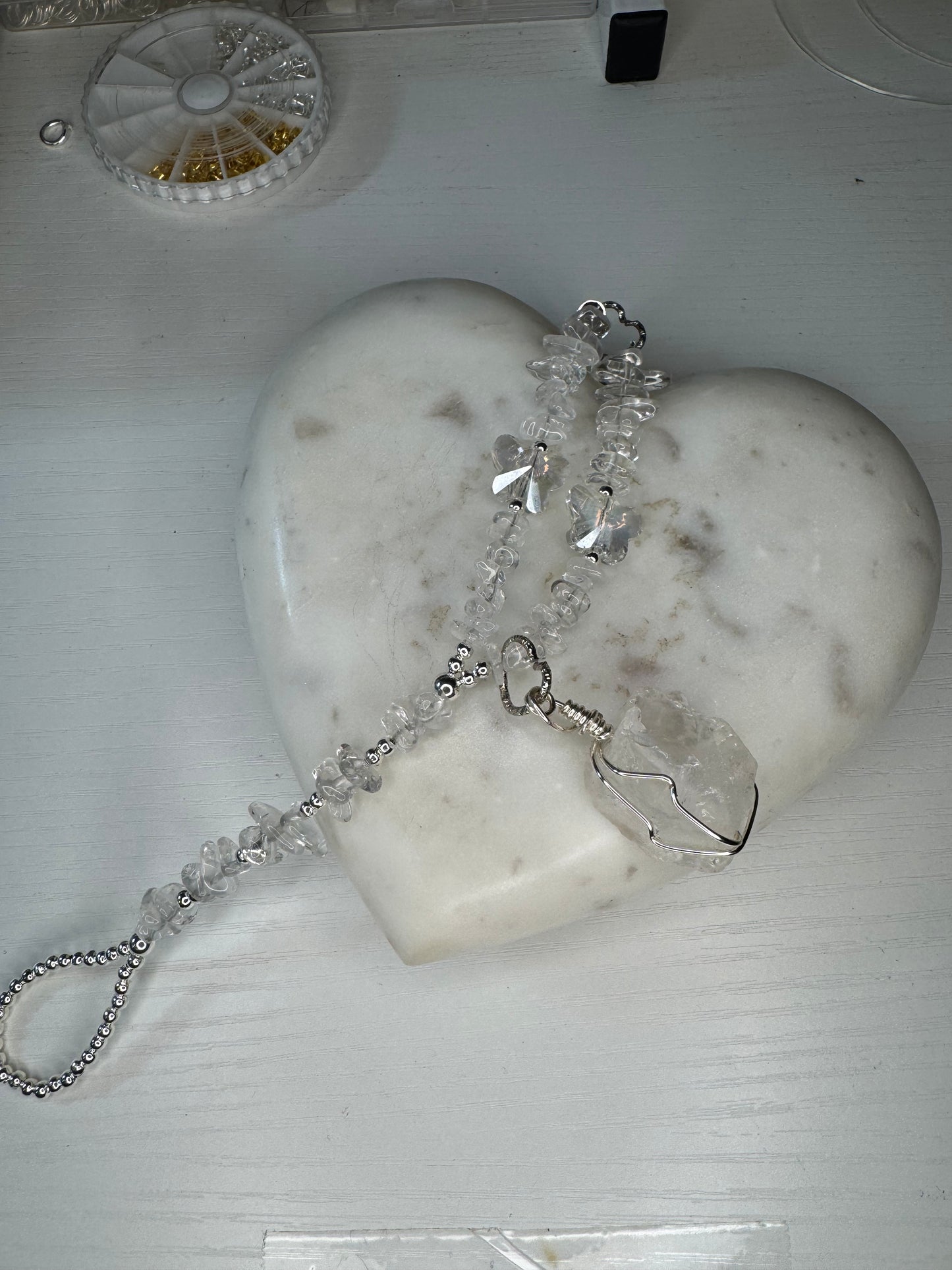 Clear, quartz hand wrap