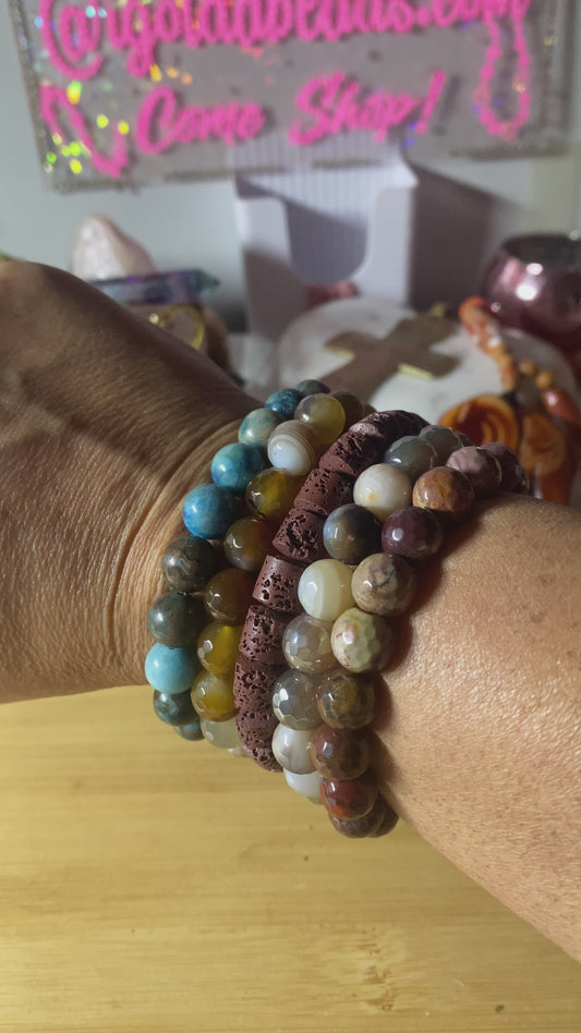 All natural stones bracelet set