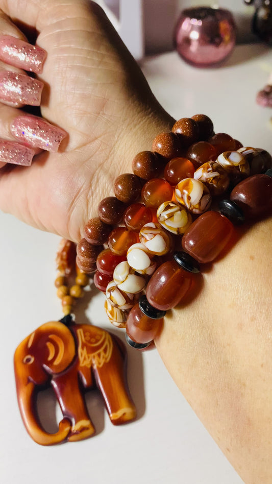 Four piece stone bracelet set