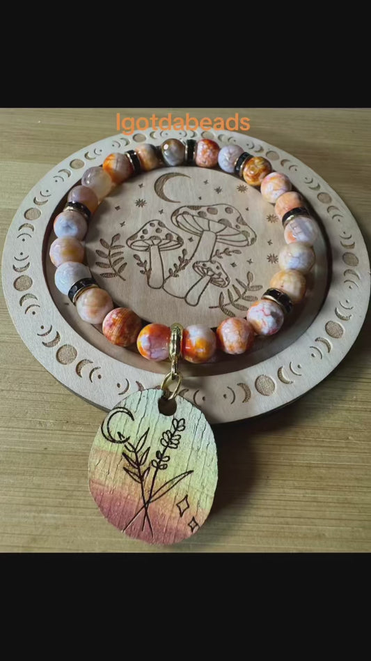 Fire agate Natural stone bracelet