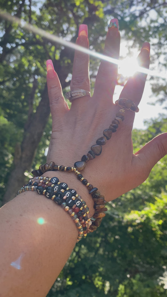 ￼ tiger eye stone handpiece