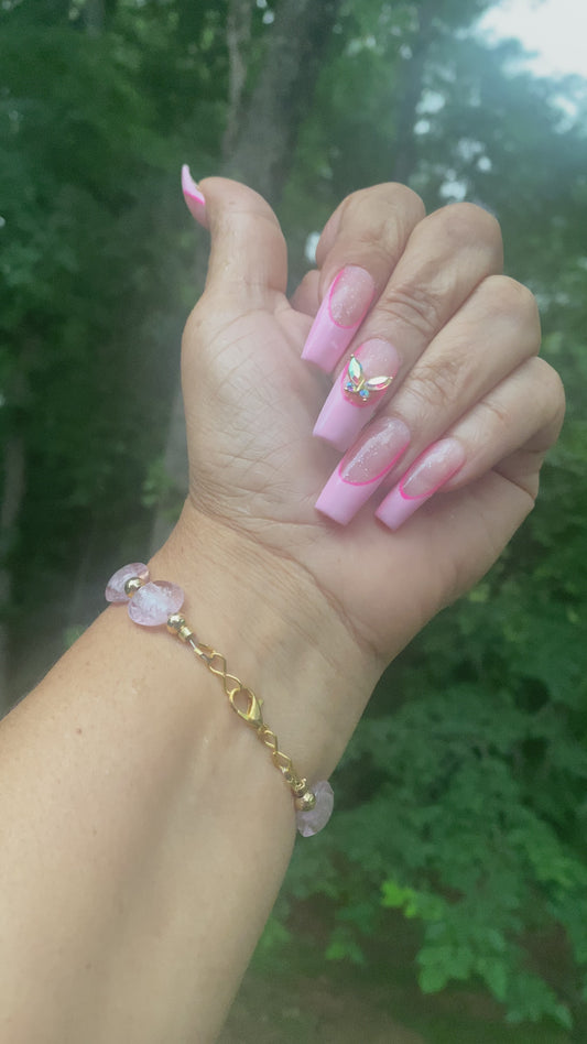 One of a kind, pink ice,￼ rose quartz handpiece